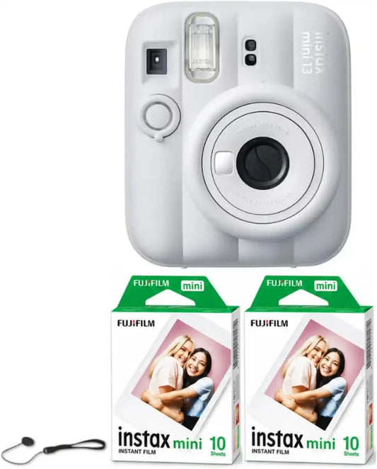 FUJIFILM instax mini 13 Instant Film Camera (Clay White + 20 Sheets of Extra Film)