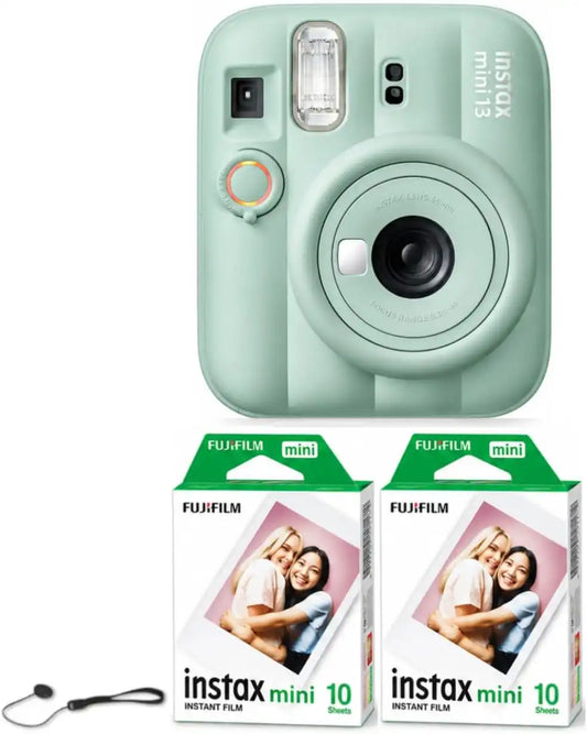 FUJIFILM instax mini 13 Instant Film Camera (Lagoon Green + 20 Sheets of Extra Film)