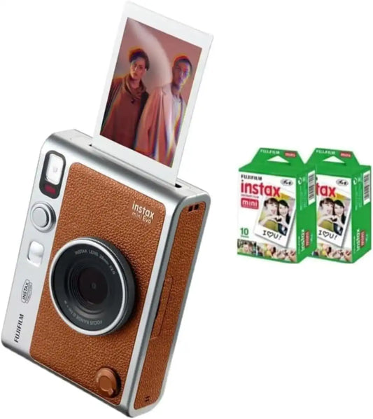 Instax Mini EVO (Brown + Extra Film (20 Sheets))