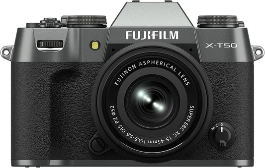 FUJIFILM X-T50 Mirrorless Digital Camera XC15-45mmF3.5-5.6 OIS PZ Lens Kit - Charcoal Silver