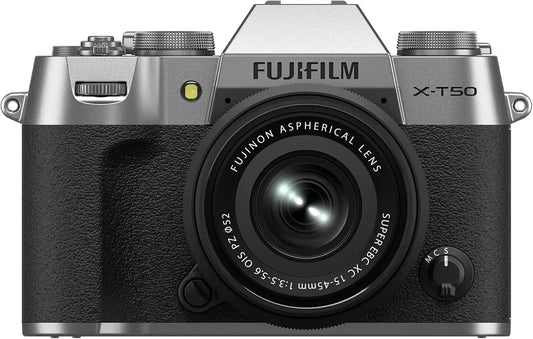 FUJIFILM X-T50 Mirrorless Digital Camera XC15-45mmF3.5-5.6 OIS PZ Lens Kit - Silver