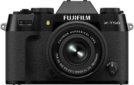 FUJIFILM X-T50 Mirrorless Digital Camera XC15-45mmF3.5-5.6 OIS PZ Lens Kit - Black